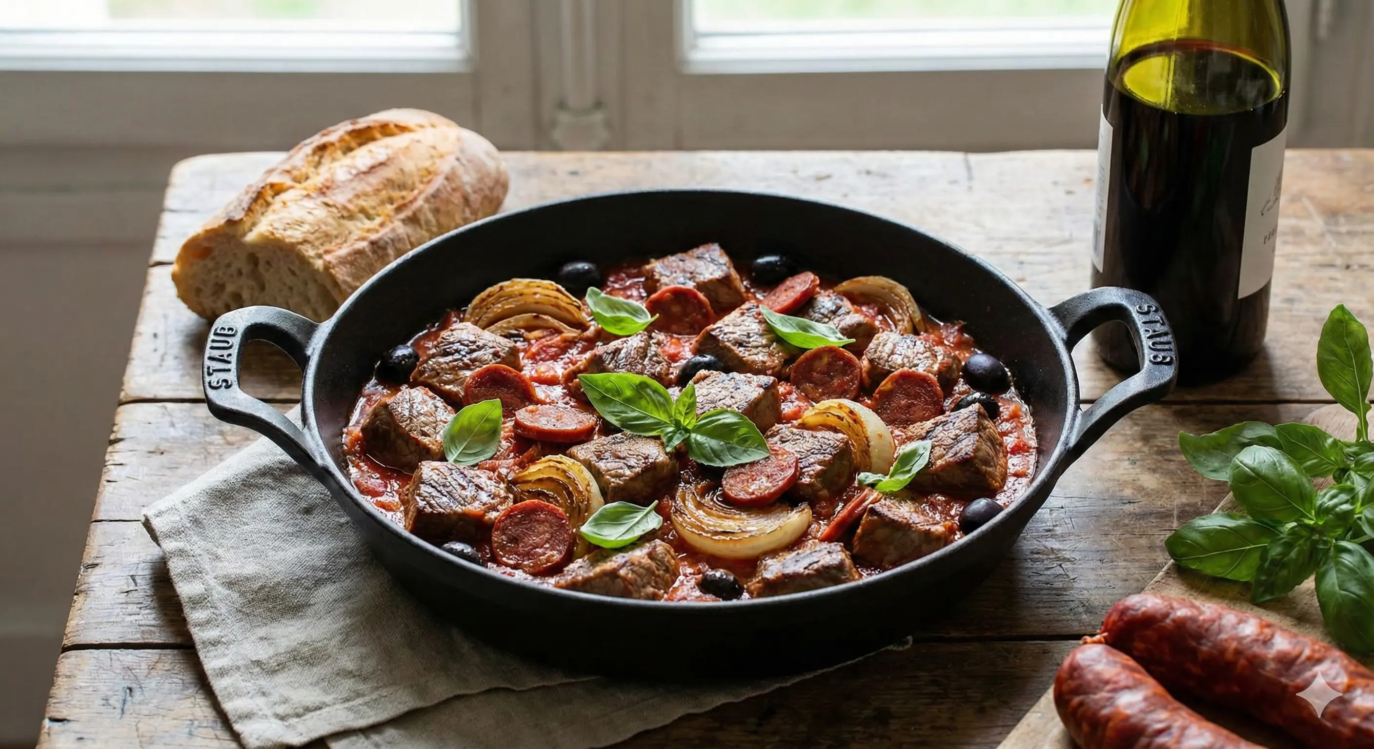 Image de la recette Veau grillé aux chorizo et tomates