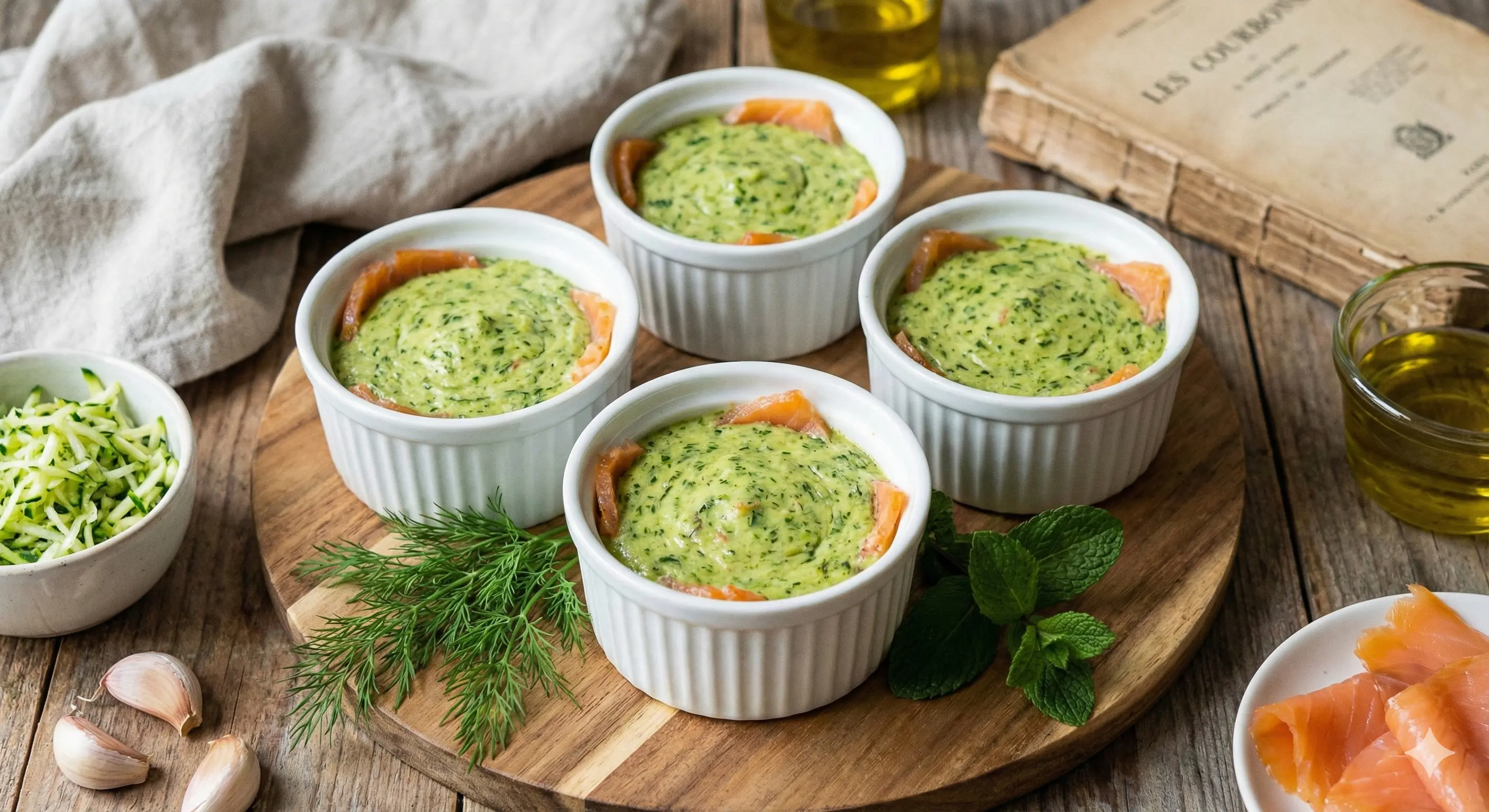 Image de la recette Timbales saumon à la mousse de courgettes