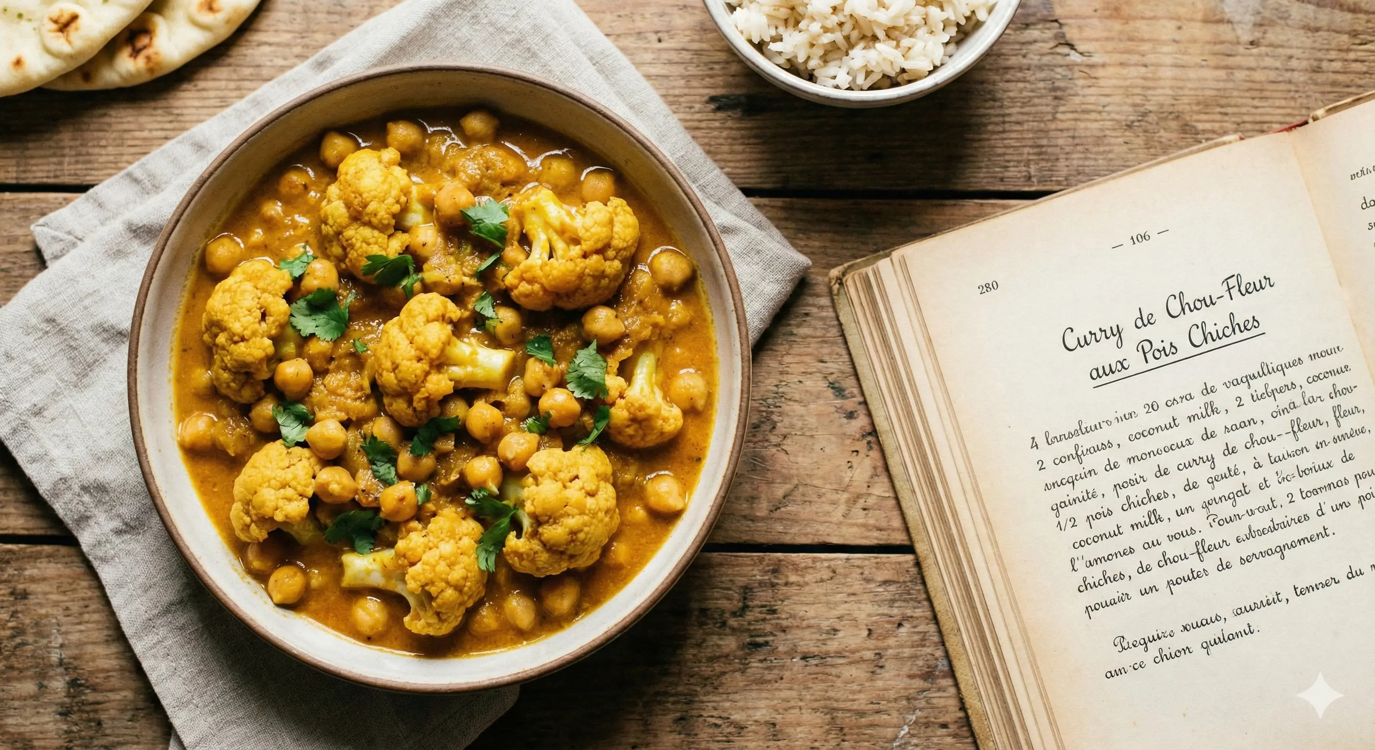 Image de la recette Curry de chou-fleur aux pois chiches