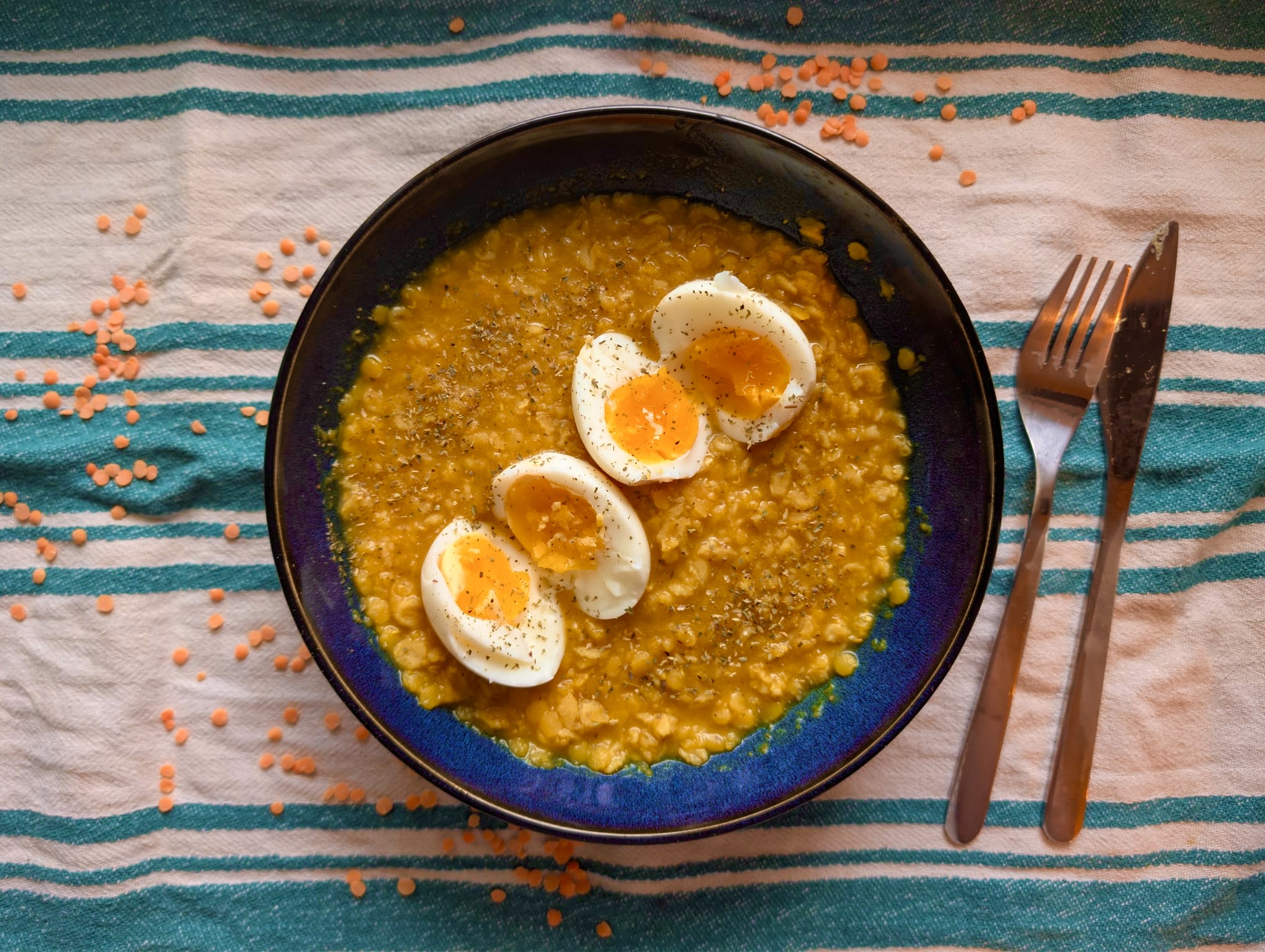 Image de la recette Porridge salé aux lentilles corail et épices
