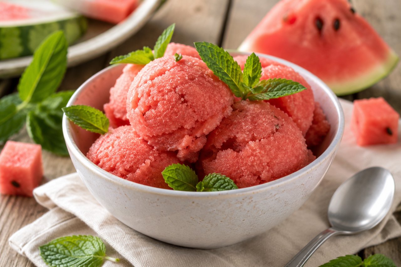 Sorbet pastèque menthe