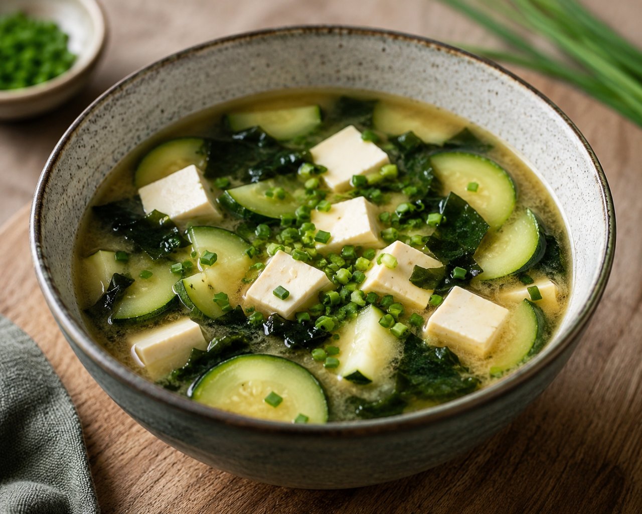Soupe miso aux légumes et tofu